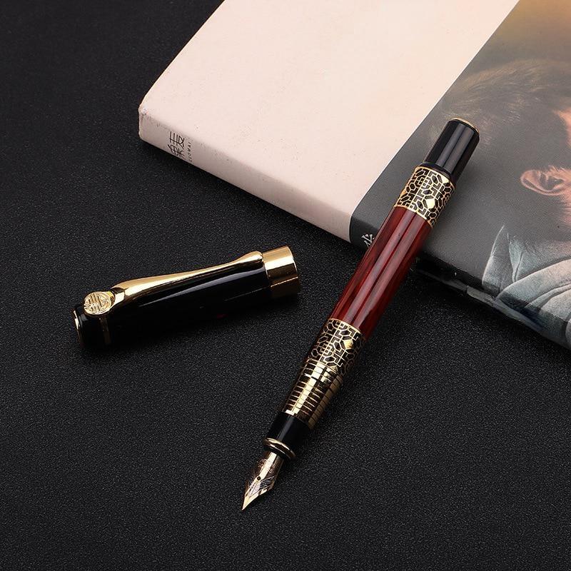 1pcs Classical Fountain Pen Wood Grain High-grade Business Pen Metal Signature Fountain Pen