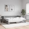 VidaXL Daybed with Trundle and Mattress Light Grey 80x200 Cm Fabric 3196591