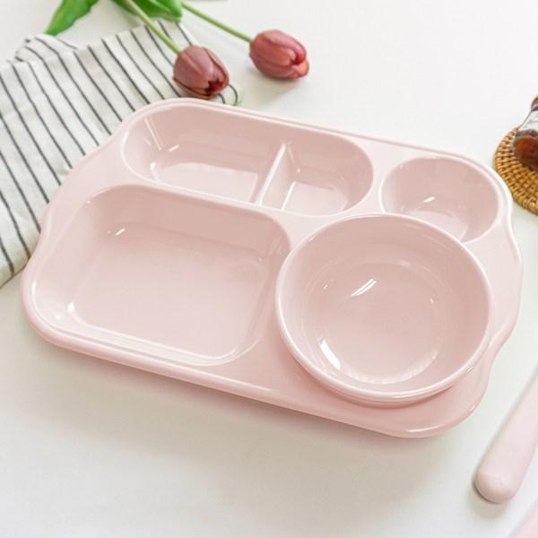 Rohya Childrens Infant Melamine Plate Set 805+Kids Bowl, Pink, Plate + Kids Bowl, Popular Korean Parenting Items