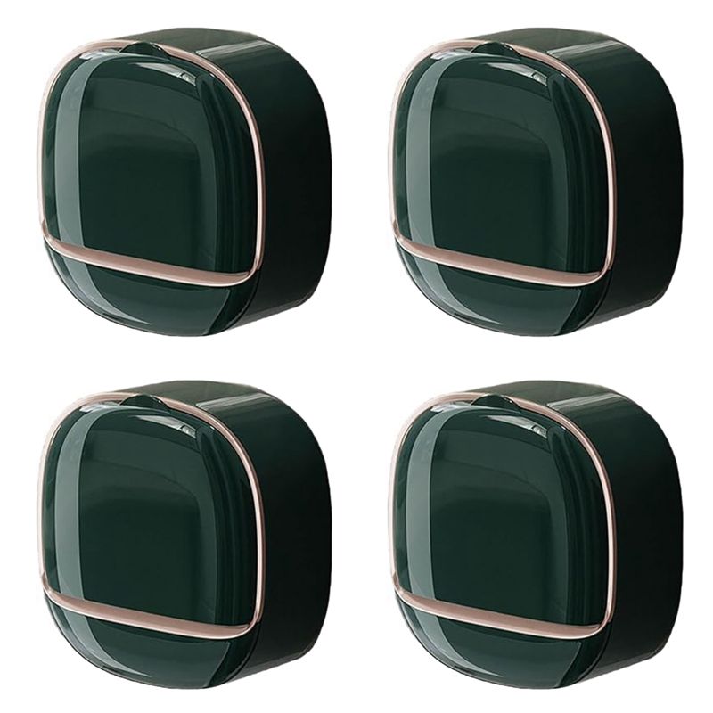 AEE2-Luxury Soap Holder Soap Box With Drain Pan Soap Box With Lid Wall Mounted Drain Soap Box With Flip Lid темно-зеленого