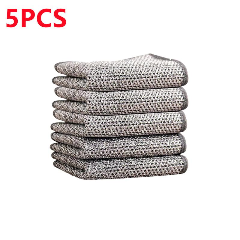 New Thickened Cleaning Cloth Kitchen Magic Dishwashing Towel Metal Steel Wire Cleaning Rag Microwave Stove Clean Tool Dish Cloth