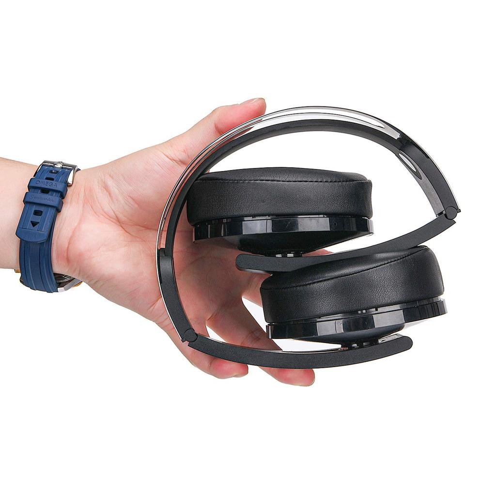 SOULWIT Replacement Ear Pads for Sony Platinum Wireless Playstation PS4 Premium Wireless Surround Headset (2018 Model CUHJ-15005) (Black)