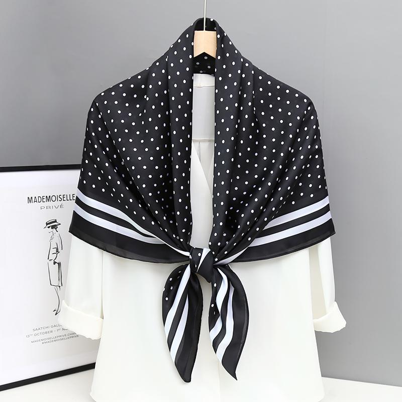 Big Size 110cm Square Floral Printed Women Fashion Imitated Silk Scarf Foulard 45inch Muslim Hijab