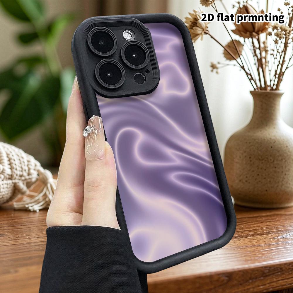 Phone Case: 2D Flat Design Suitable for iPhone 18 17 16 15 14 13 Pro Step Protection Case, Purple Neon Tones, Christmas and Halloween Gift
