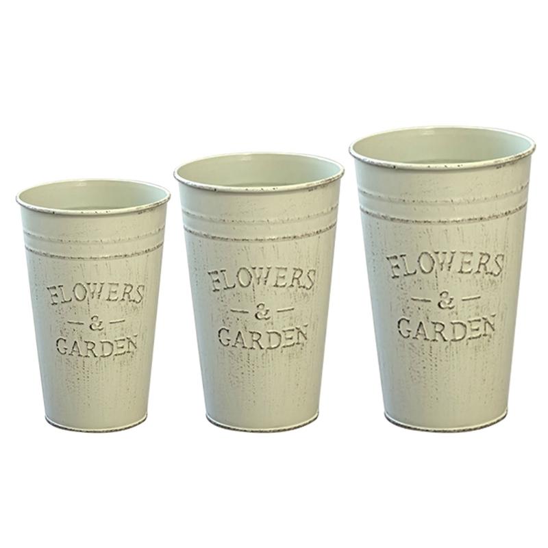 Galvanized Flower Bucket Rustics Tin Metal Vases for Flower Farmhouse Decorative Flower Bucket Vases Tin Flower Holders