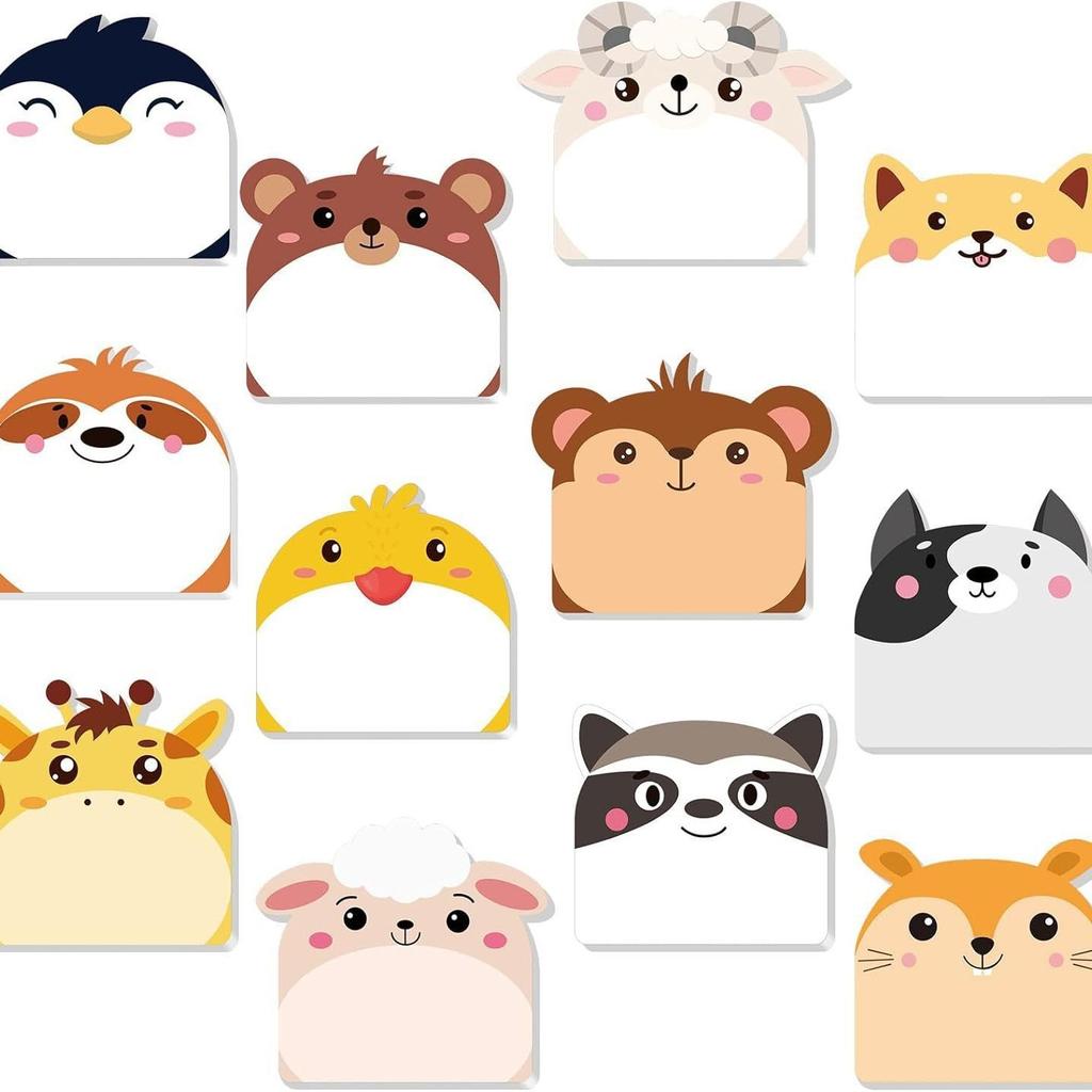Cartoon Cat Sticky Notes, Creative, Highly Adhesive, Cute Animal, Reusable, Tear-off