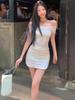 Sleek One-Shoulder Lace Patchwork Backless Short-Sleeve Women's Summer Slim Top