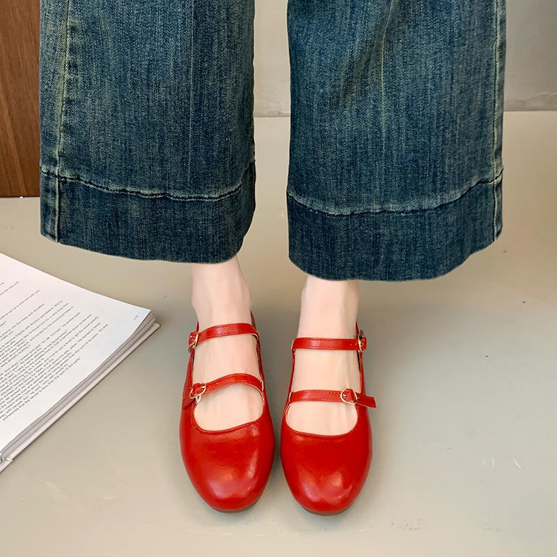 2025 New Ladies Flat Shoes Are Fashionable Casual Simple Shallow Soft and Lovely Mary Jane Ballerina Shoes.