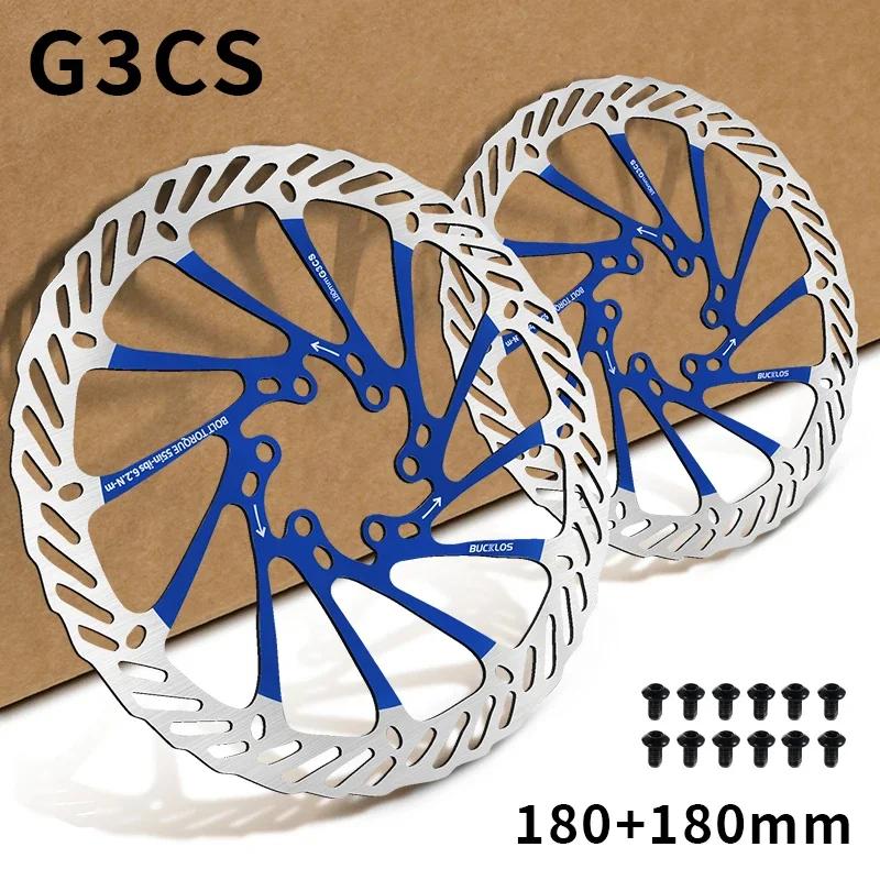 BUCKLOS Bike Brake Rotor G3 160mm 180mm 203mm Hydraulic Disc Brake Rotors with 6pcs Bolts for MTB Mountain Bicycle Accessories