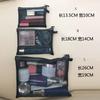 Black Women Transparent Mesh Cosmetic Storage Bag Clear Zipper Pencil Case Nylon Makeup Pouch Portable Travel Toiletries Handbag