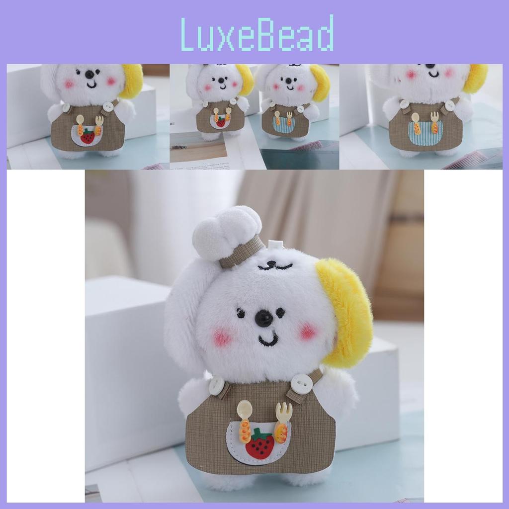 Small Sweet Plush Dog Keychain Cartoon Doll With Adorable Bib Designs For Gifts