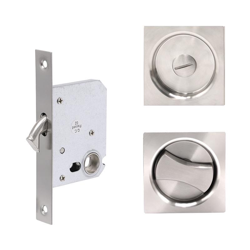 

Stainless Steel 304 Square Sliding Door Lock with Invisible Hook for Kitchen or Indoor Wooden Doors