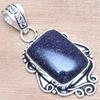Pendant Blue Sunsitara Gemstone Handmade Mother'Day Silver Jewelry 2"