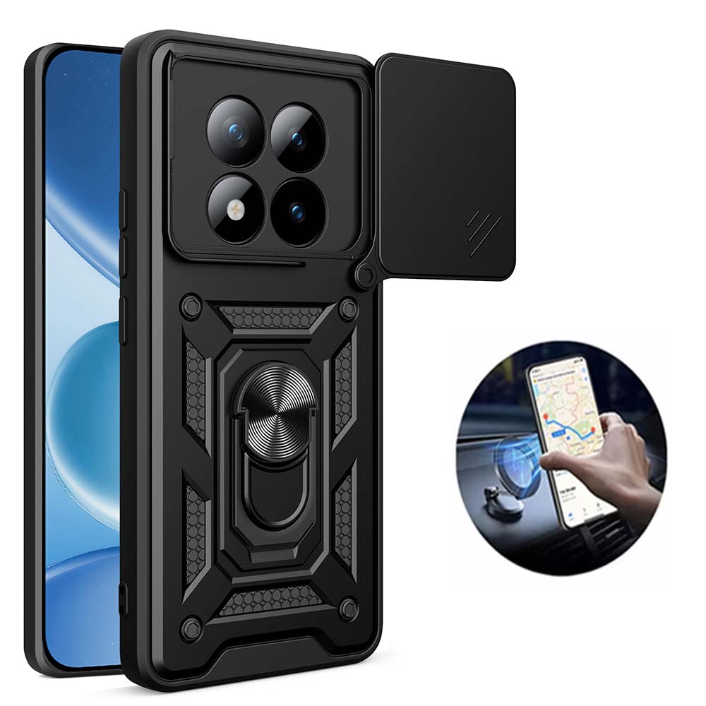 For Redmi Note 15 Pro Plus Camera Shockproof Armor Case For Redmi Note 15 Pro Note 15 Car Magnetic Holder Ring Protect Cover