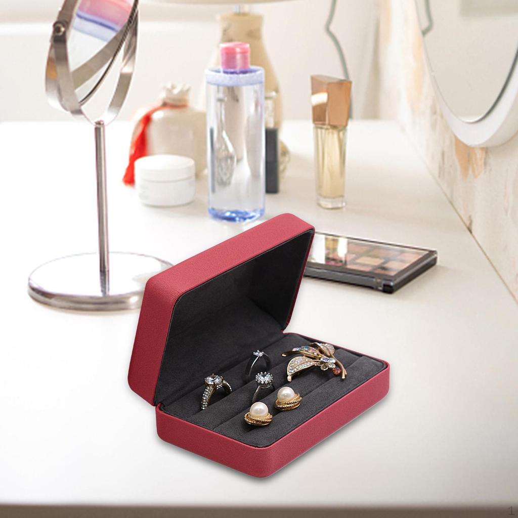 Jewelry Box Ring Organizer Showcase Travel Stylish Portable Case Storage