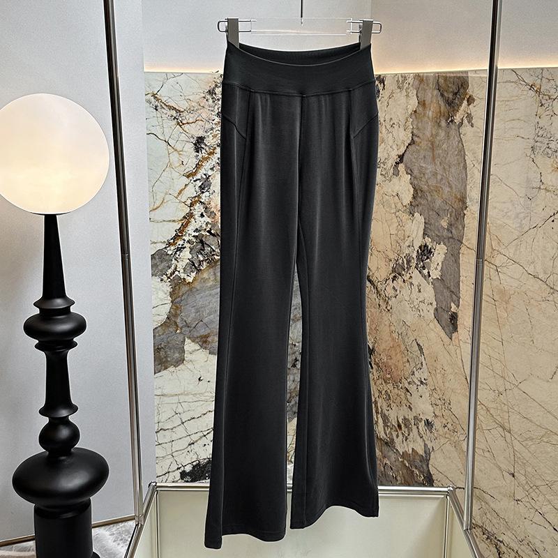 Flattering High Waist Tall Women s Flowy Elastic Flare Pants - Slimming & Butt-Lifting Casual Trousers S for 90-100 lbs
