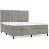 Box Spring Bed with Mattress Light Grey 160 x 200 cm Velvet