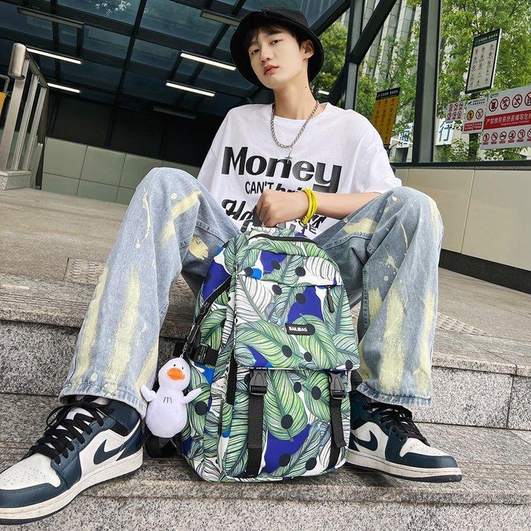 Schoolbag schoolbag trendy brand ins large capacity fashion trend simple and versatile junior high school high school student backpack