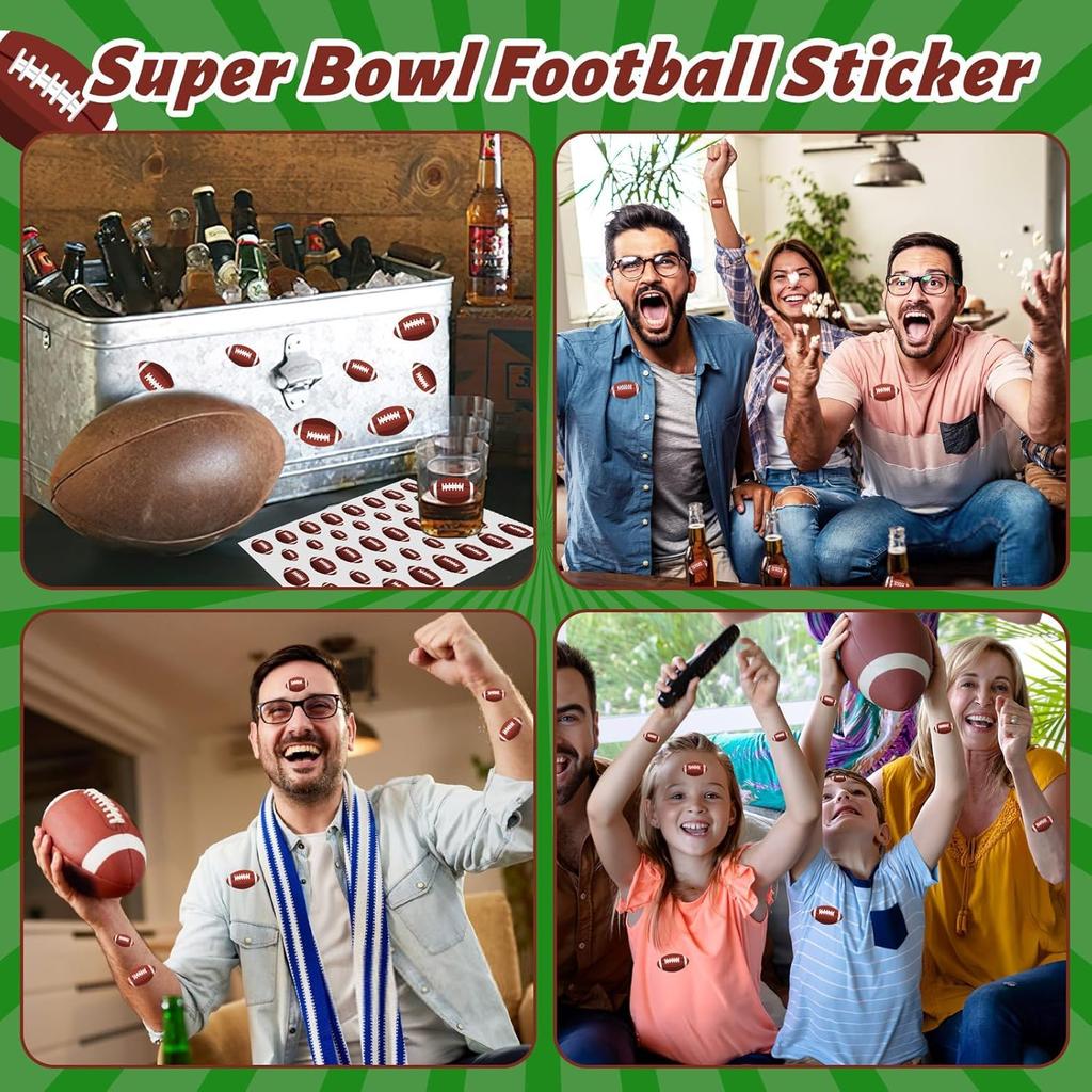 JUMELON 608 Pcs Football Stickers for Kids, Water-Repellent Self-Adhesive Sports Stickers for Boys & Girls, Perfect for Water Bottles, Scrapbooks &