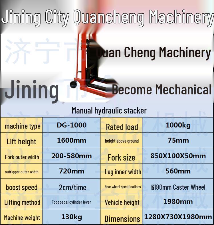 Jining Hydraulic Pallet Jack for Warehouse Cargo Loading and Unloading