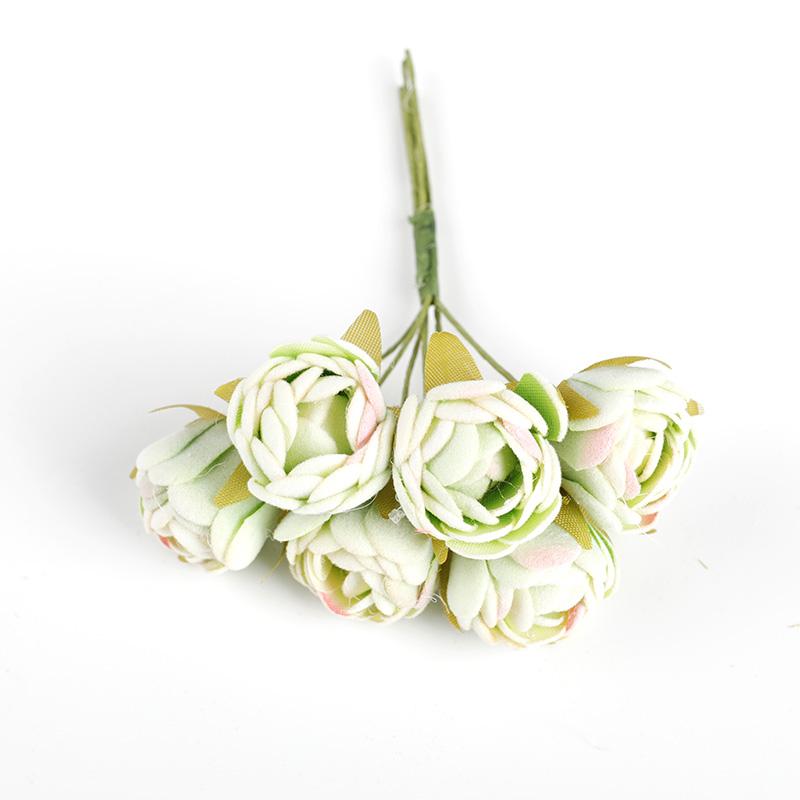 

6 pieces Fake Tea Roses Wedding Decorative Flowers Wreaths Christmas Craft Materials Home Decor Accessories Artificial Flowers