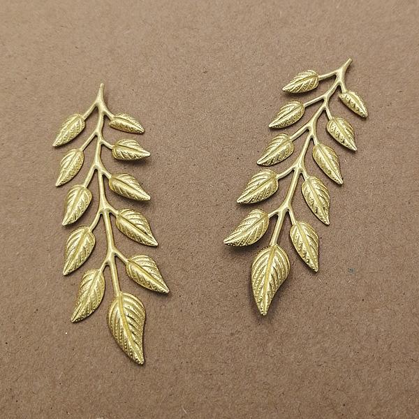 

20pcs 19x64mm DIY Leaf Copper Charm Pendant Gold Color Accessories for Necklace Jewelry Making Components Handmade Craft