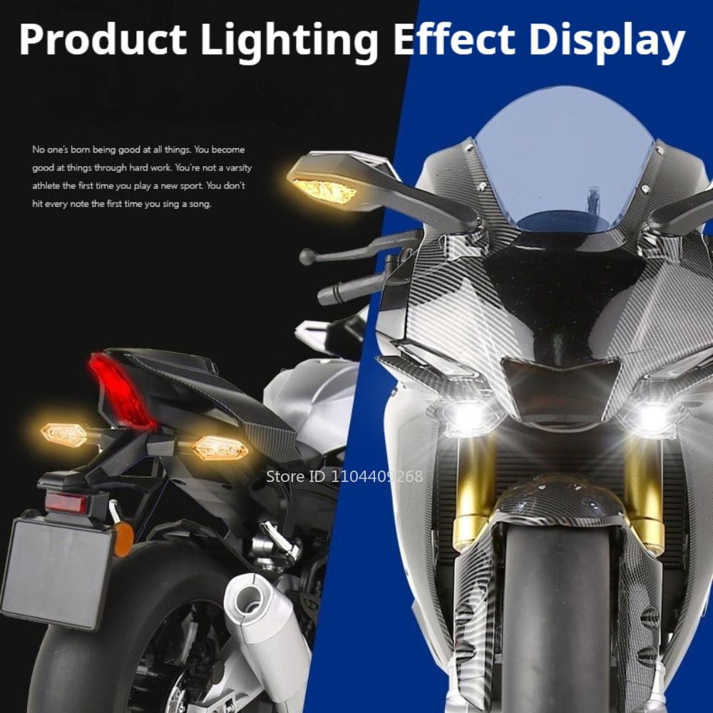 1:6 R1M Motorcycle Model Toy Alloy Body Ignitable Sprayable Motorbike Linkage Steering Sound Light Models Toys Christmas Present