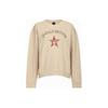 Letter Star Round Neck Casual Long Sleeve Sweatshirt Women Sweatshirt Beige 100352A0L6*C28