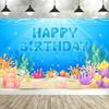 Under The Sea Ocean Animal Birthday Banner – Dolphin & Shark Decor, Perfect For Kids' Party & Baby Shower Background-Tapestry