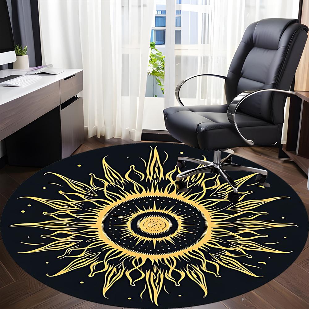 1PC Cosmic Mandala Pattern Chair Carpet for Office, Indoor Non-Slip Washable Carpet, Soft Comfortable Mat For Office Room yy250930280