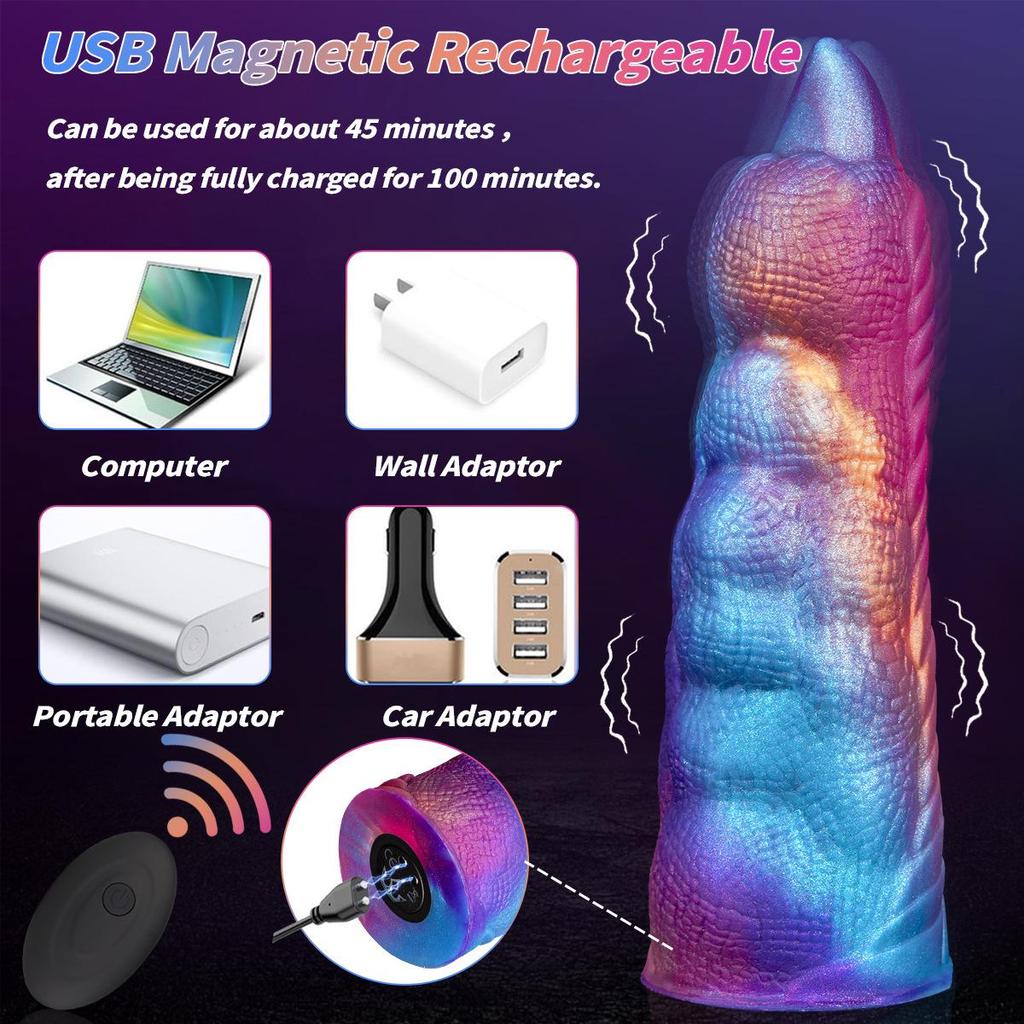 Compact Alien Shaped Remote Vibrating Dildo - Wireless Fake Penis Anal Plug for Women