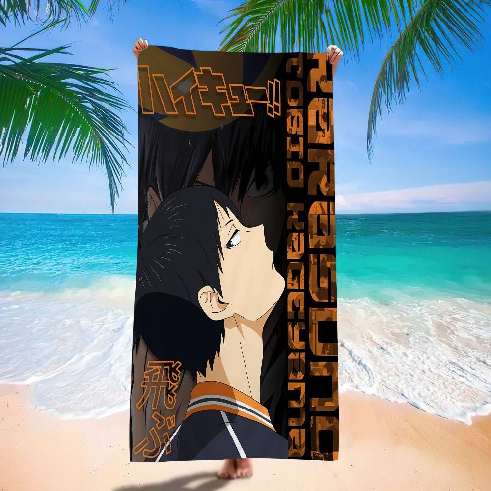 Haikyuu Anime Volleyball Bath Towel Microfiber Soft Water Absorbing Breathable For Girl Kids Decorative Cartoon Beach Towel