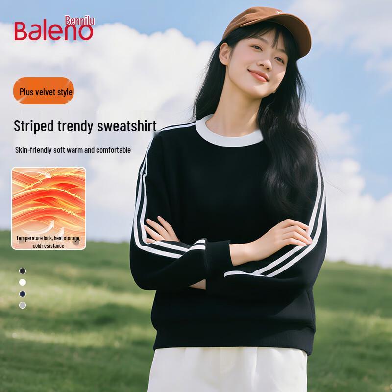 Baleno Women's Color Block Stripe Long Sleeve Sweatshirt