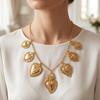 Exaggerated Charm Necklace Vintage Women Neck Jewelry Y2K Heart Pendant Necklace  Daily Wear