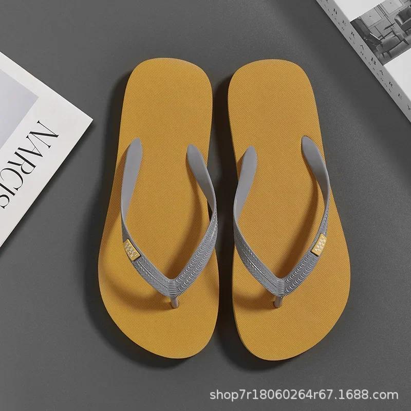 

Fashion Men s Minimalist Flip Flops Summer Fashion Outdoor Anti Slip Wear-resistant Sports Sandals with Soft Beach Casual Shoes 45 жёлтый