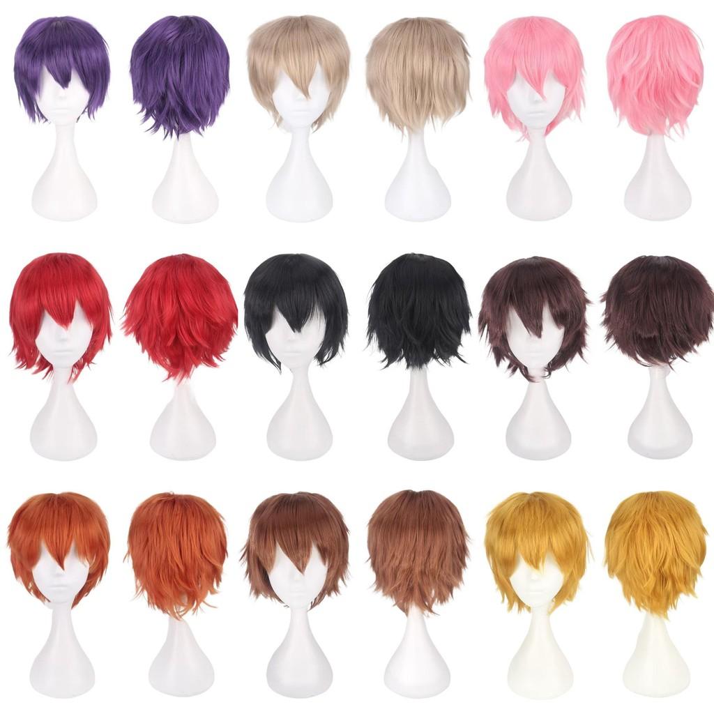 Cos Short Black Cosplay Wig With High Temperature Silk For Anime Costumes