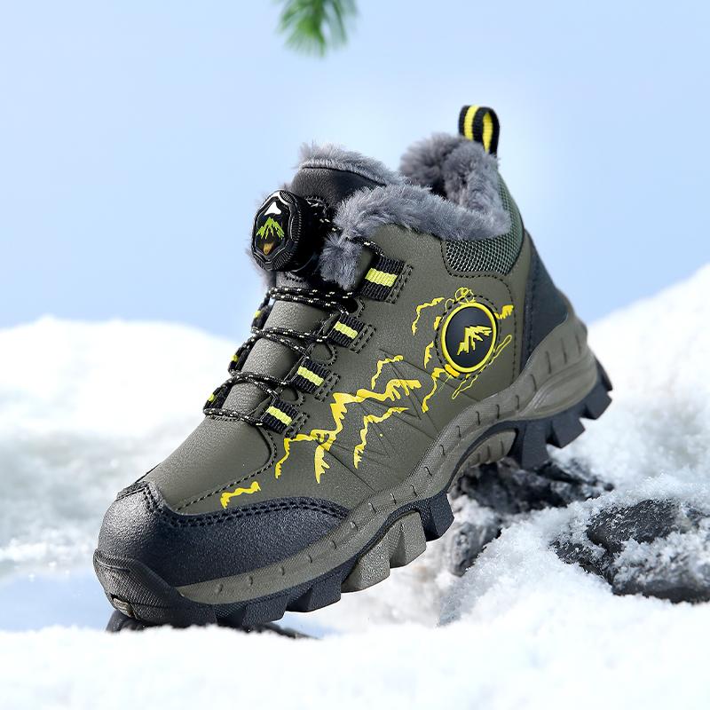 Winter Children's Plus Velvet Warm Outdoor Hiking Shoes Cotton Shoes Hiking Cotton Shoes Snow Boots 31-40