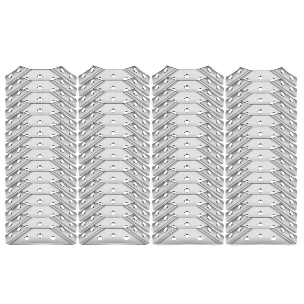 100Pc-12Pc Stainless Steel Angle Bracket Universal Furniture Right Angle Fixed Bracket Cabinet Trapezoidal Layer Board Connector