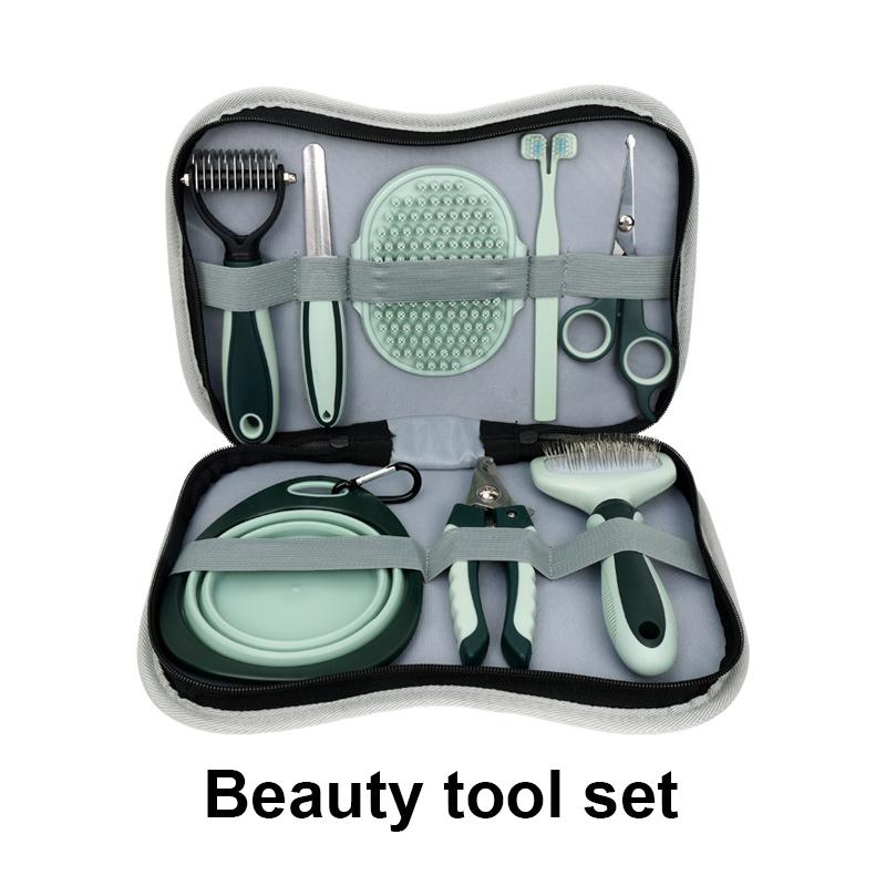 8Pcs/Set Pet Cat Dog Grooming Tool Set Pet Multi-Functional Cleaning Set Dog Hair Removal Bursh Nail Clipper File Flea Combs