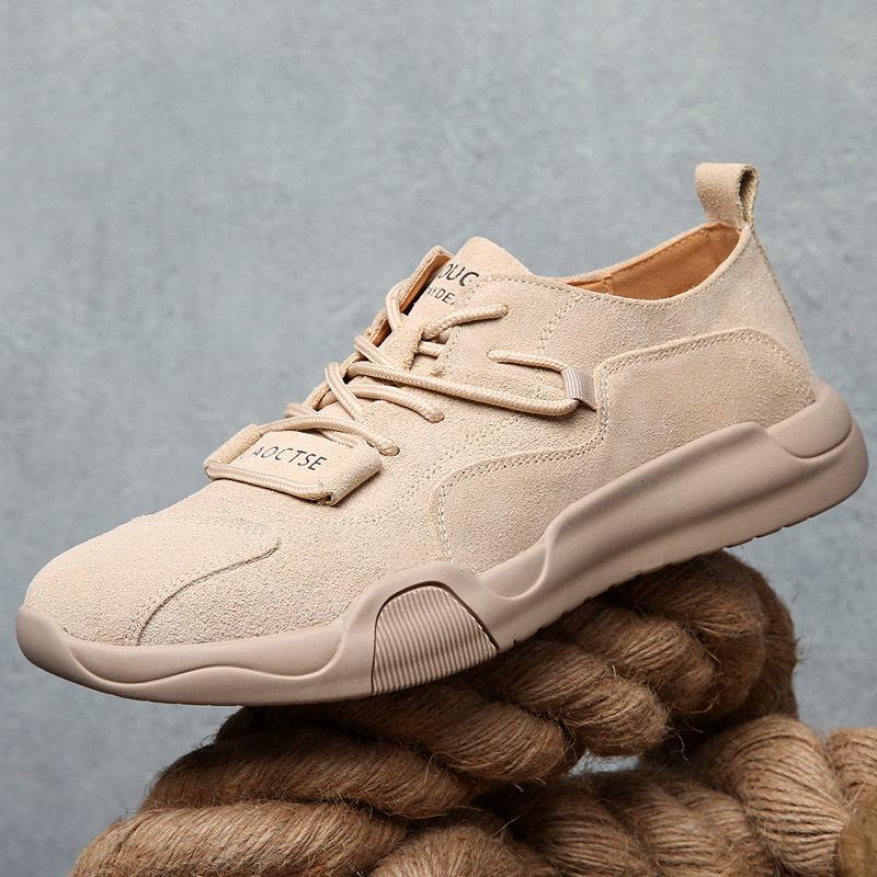 Spring and summer men's shoes leather breathable sports casual shoes soft sole British leather shoes men's outdoor tooling shoes comfortable