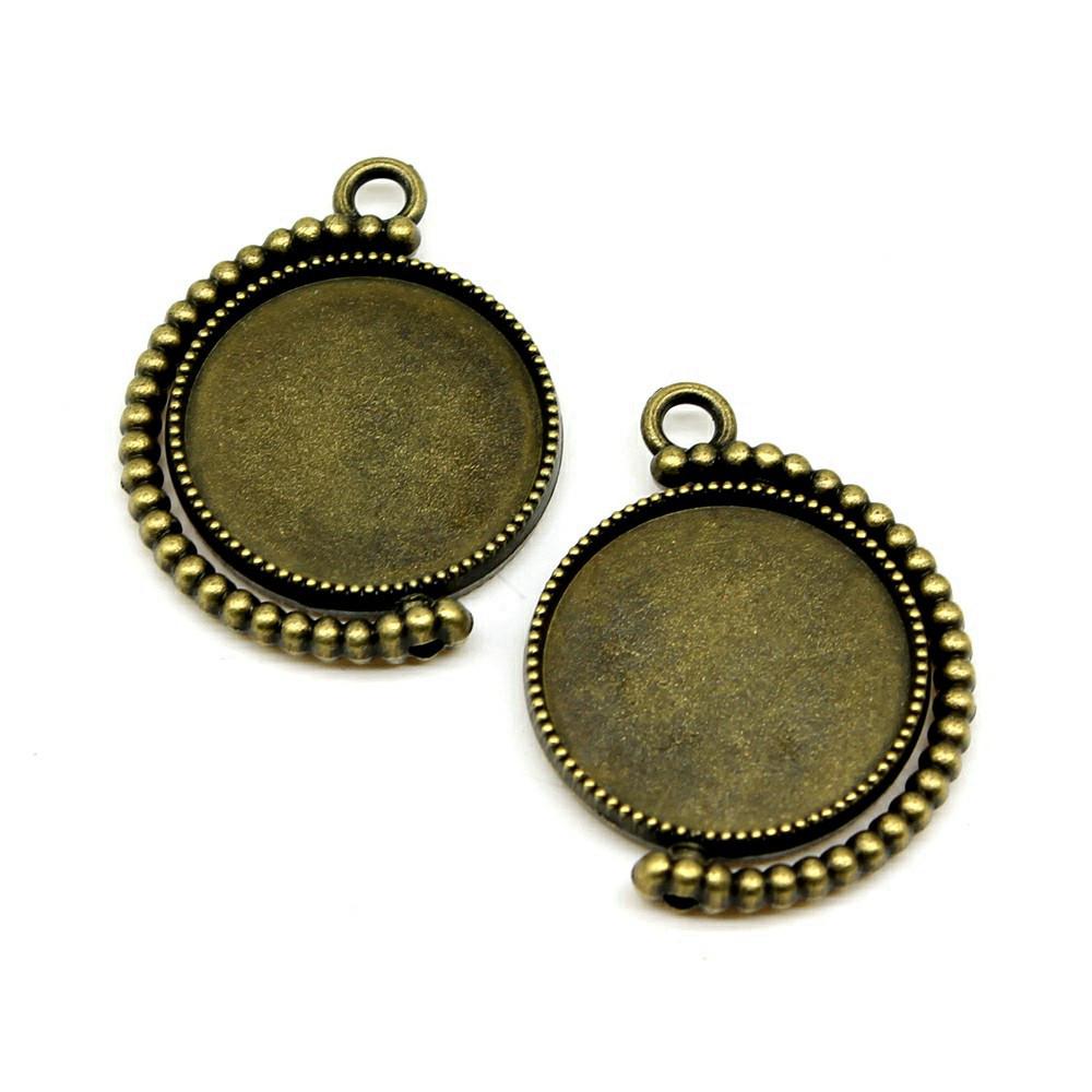 Akcesoria Części Obrotowa Okrągła Baza Pod Cabochon Szklany Taca Ustawień Materiały do Biżuterii Dziecięcej TA019