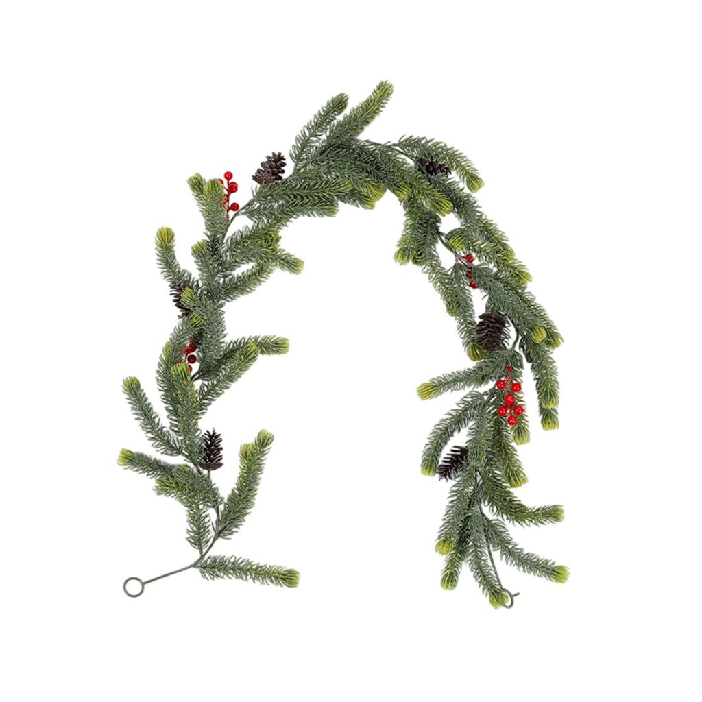 1.8-meter Christmas Vine Simulation Green Plants Red Fruit Vine Wall Hanging Home Decoration