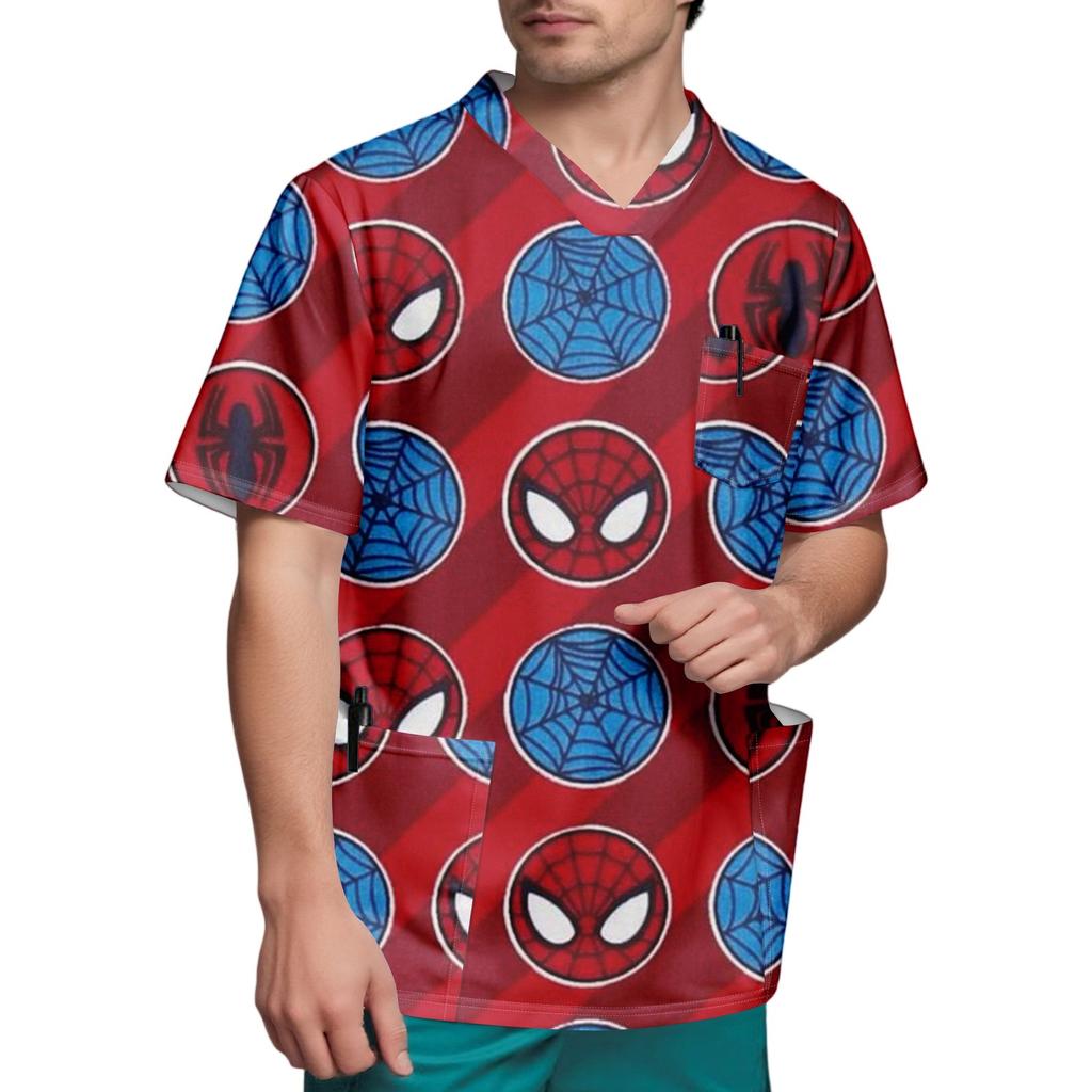 Kurzärmliges Carer-Oberteil für Herren mit V-Ausschnitt und Brusttasche