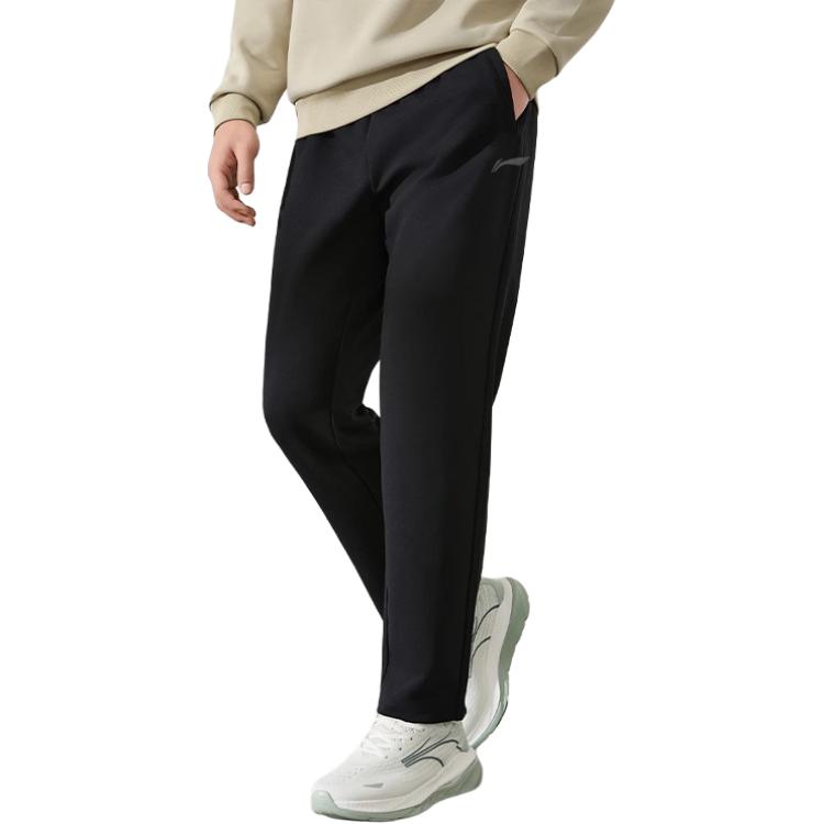 Li Ning Einfarbig Atmungsaktiv Bequem Vielseitig Stricksporthose Herren Unterteile AKLU822-1