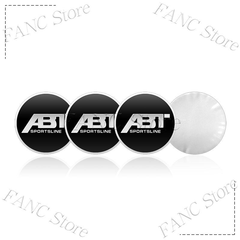 4Pcs 56/60mm ABT Emblem Car Wheel Center Hub Cap Rim Refit Dust-proof Badge Covers Sticker For Universal Car Styling Accessories