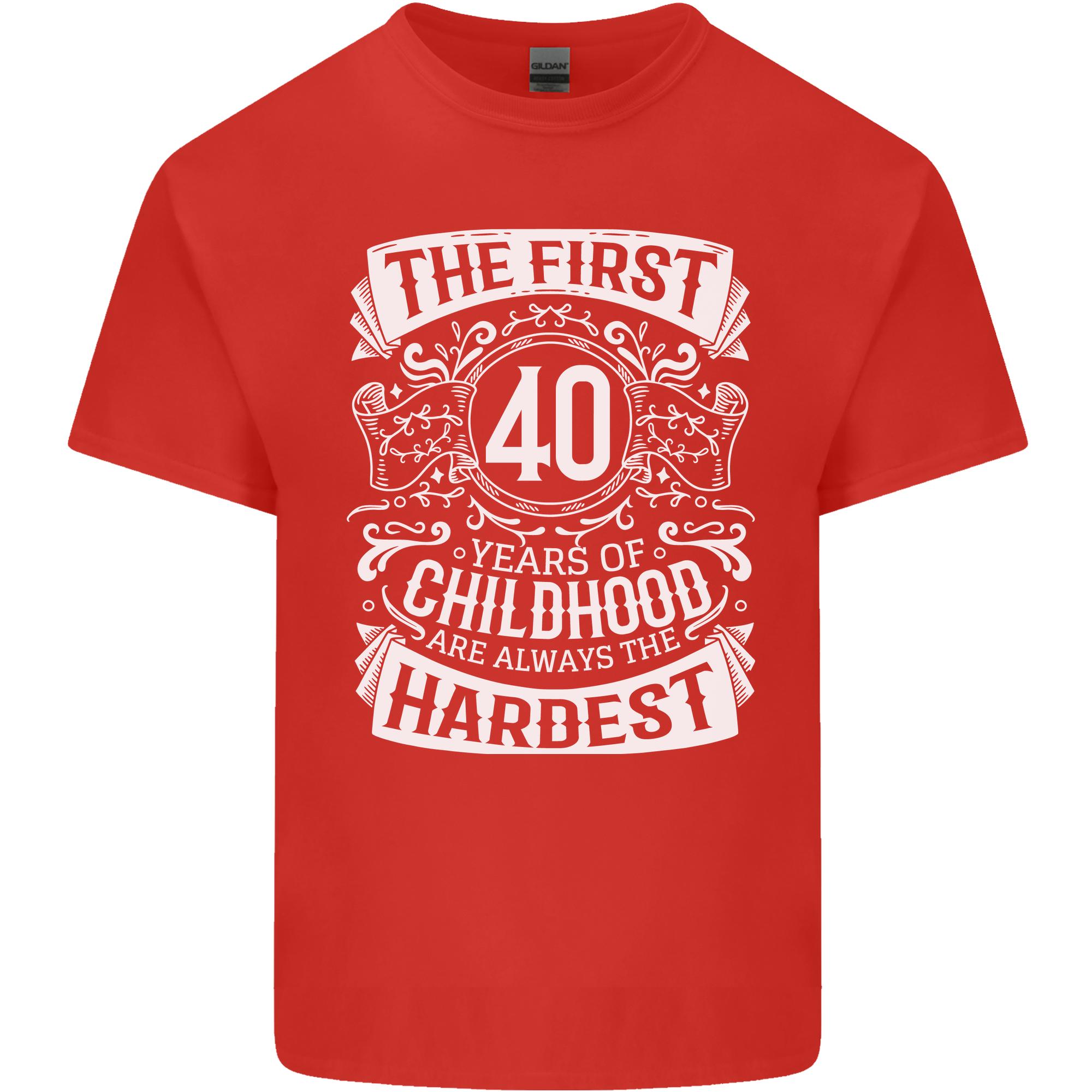 First 40 Years of Childhood Funny 40th Birthday Unisexs Light Cotton TShirt S