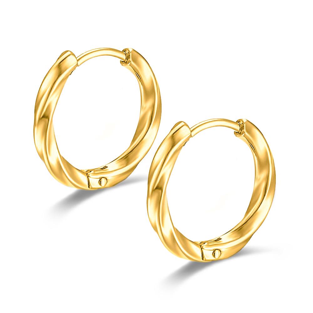 Möbius Men's Korean Style Stainless Steel Hoop Earrings