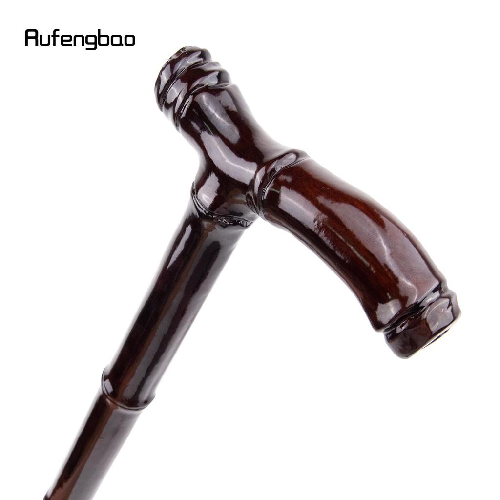 Brown Bamboo Wooden Single Joint Fashion Walking Stick Decorative Cospaly Cane Halloween Mace Crutch  Wand Crosier 92cm