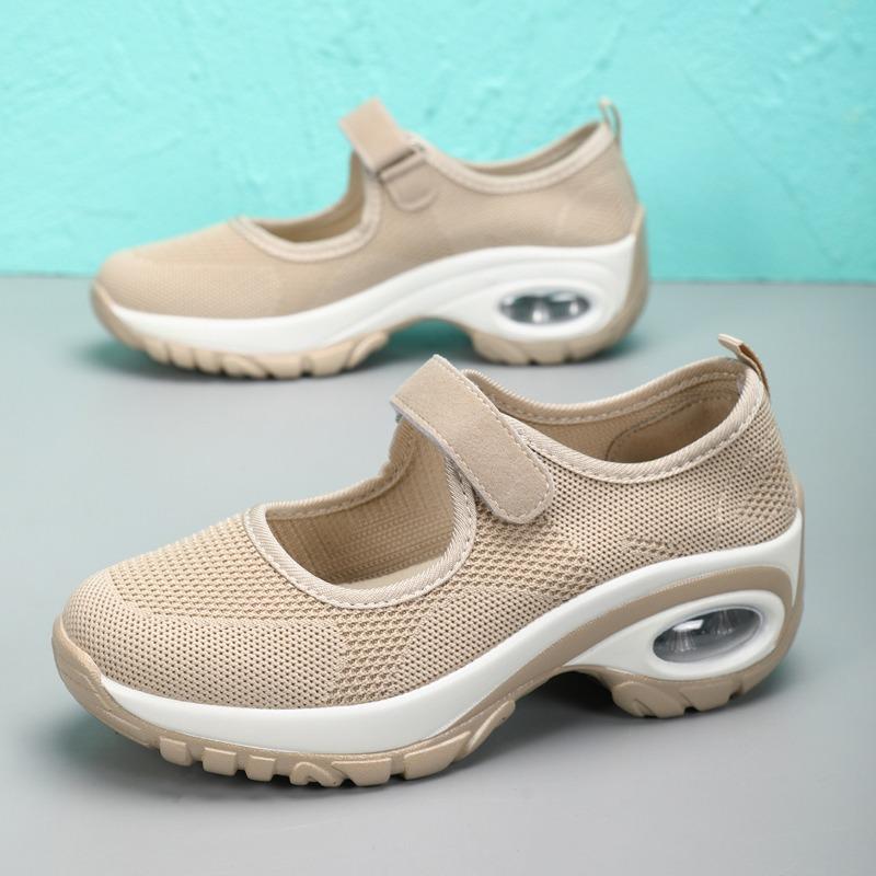 Women's Casual Mesh Shoes Breathable Sneakers Air Cushion Sport Running Shoes Non Slip Wedge Platform Shoe Loafers Zapatos Mujer