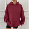 Women's Fashion Casual Solid Color Pocket Long Sleeve Hoodie